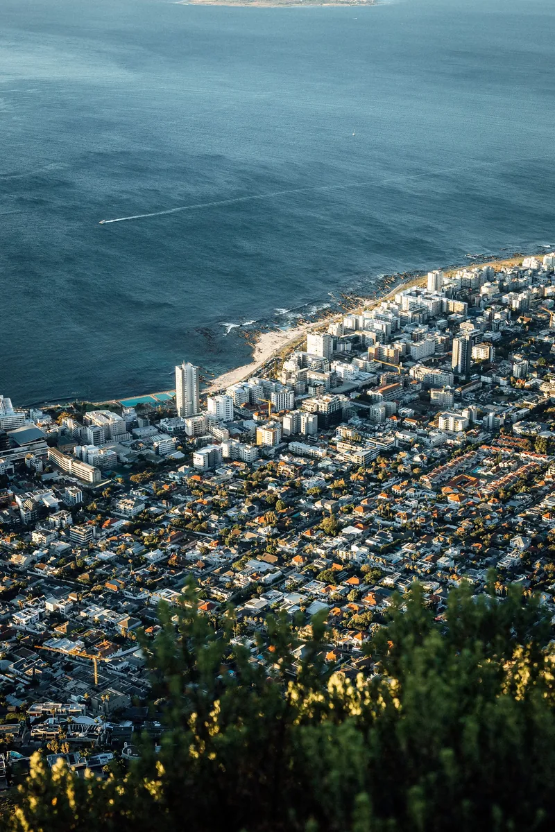 Vue photographique de Cape Town depuis Signal Hill